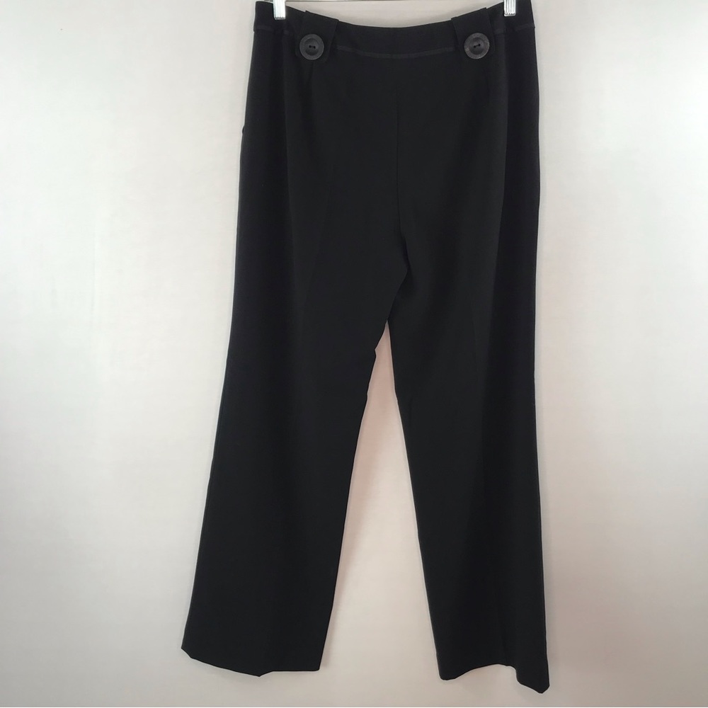 Larry Levine Stretch Black Wide Leg Trousers Pants Slacks Size 14